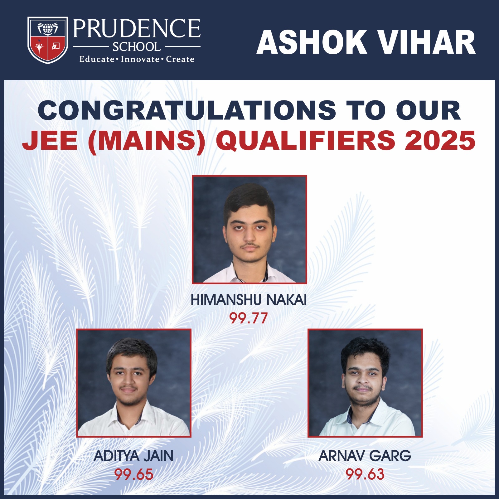 JEE MAIN Toppers 2023-24 Ashok Vihar